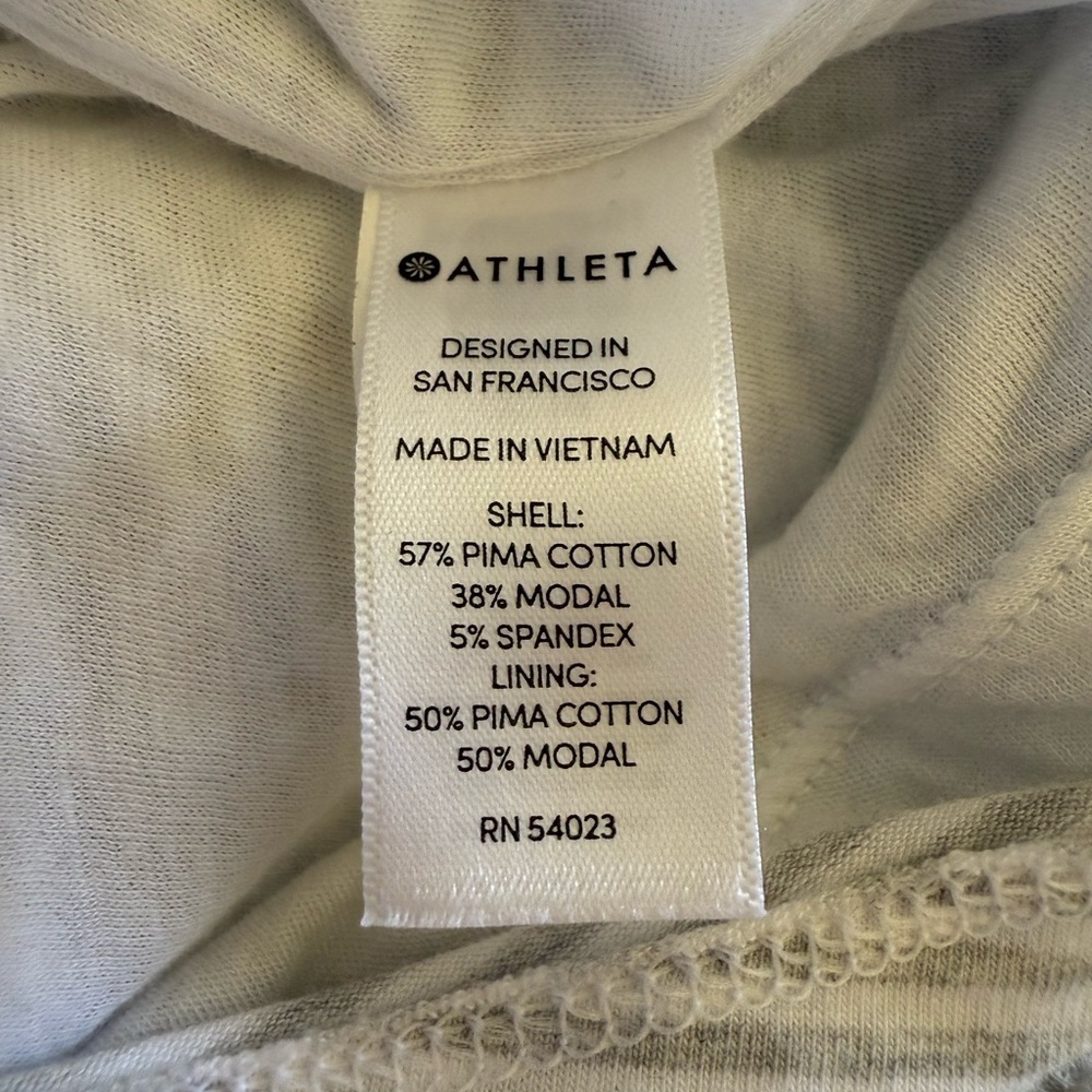 Athleta Mini Carefree Tee Dress in Grey & White Stripe Size XL - Picture 5 of 8